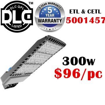 2018 neuer DLC ETL China Shenzhen Lieferanten niedrigster Preis 5 Jahre Garantie 60-300w 130lm / w 300 Watt führte Straßenlichtmasten